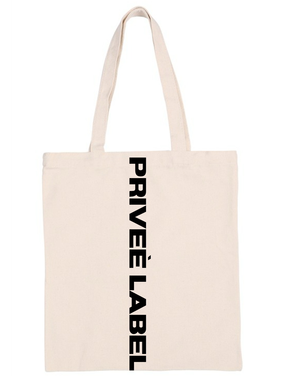 PRIVEE LABEL CANVAS TOTE BAG -OFF WHITE