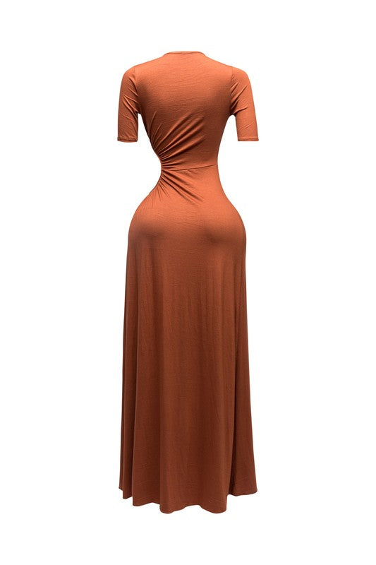 CAN'T REPLACE ME MAXI DRESS-MOCHA BROWN