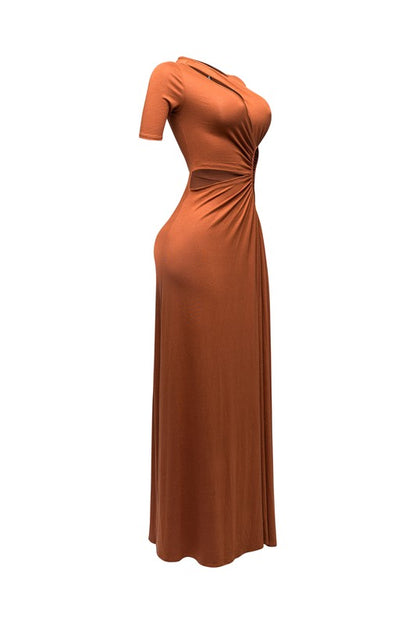 CAN'T REPLACE ME MAXI DRESS-MOCHA BROWN