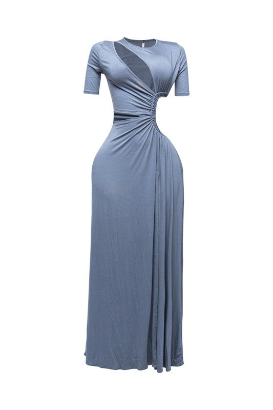 CAN'T REPLACE ME MAXI DRESS-SLATE GRAY