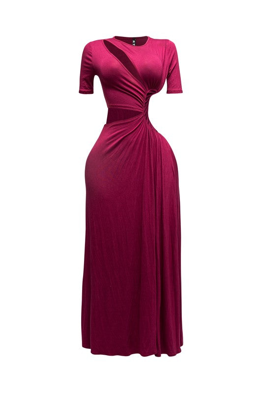 CAN'T REPLACE ME MAXI DRESS-MAROON