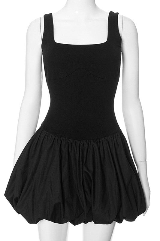 "SO SWEET" BUBBLE MINI DRESS - BLACK