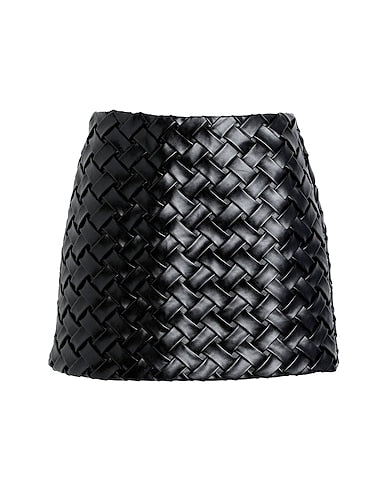 ALL CROSSED UP LEATHER WOVEN MINI SKIRT