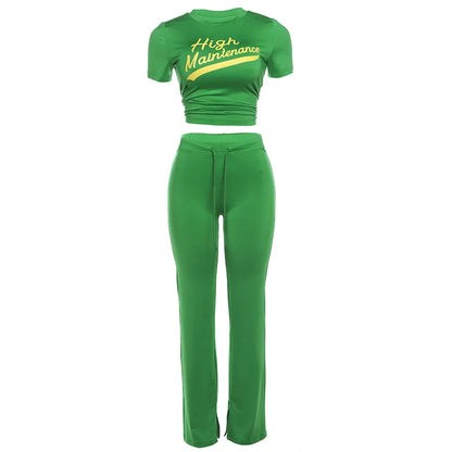 HIGH MAINTENANCE CASUAL TRACKSUIT SET - GREEN