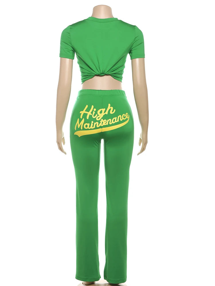 HIGH MAINTENANCE CASUAL TRACKSUIT SET - GREEN