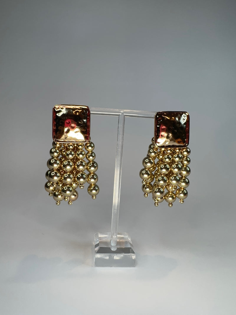gold beaded  earrings