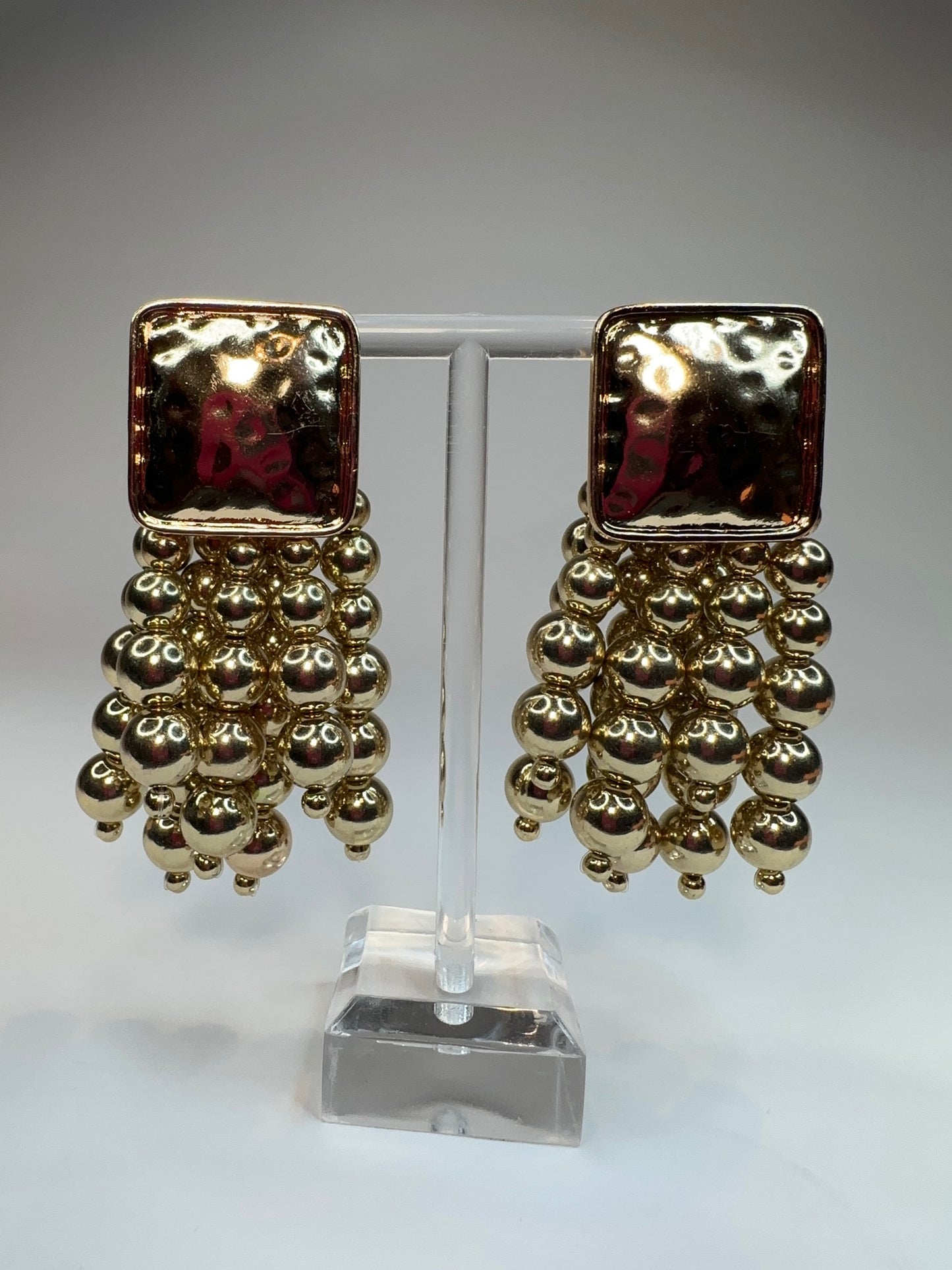 gold beaded womens earrings